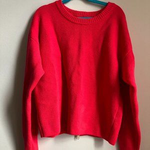 J. Crew Merino back-zip Crew neck sweater